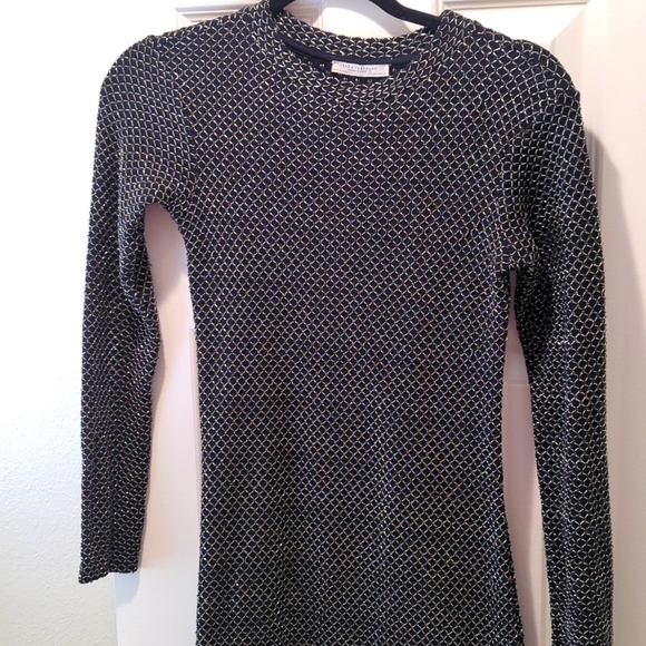 Zara Long black dress with metallic gold thread Size S - Picture 5 of 5
